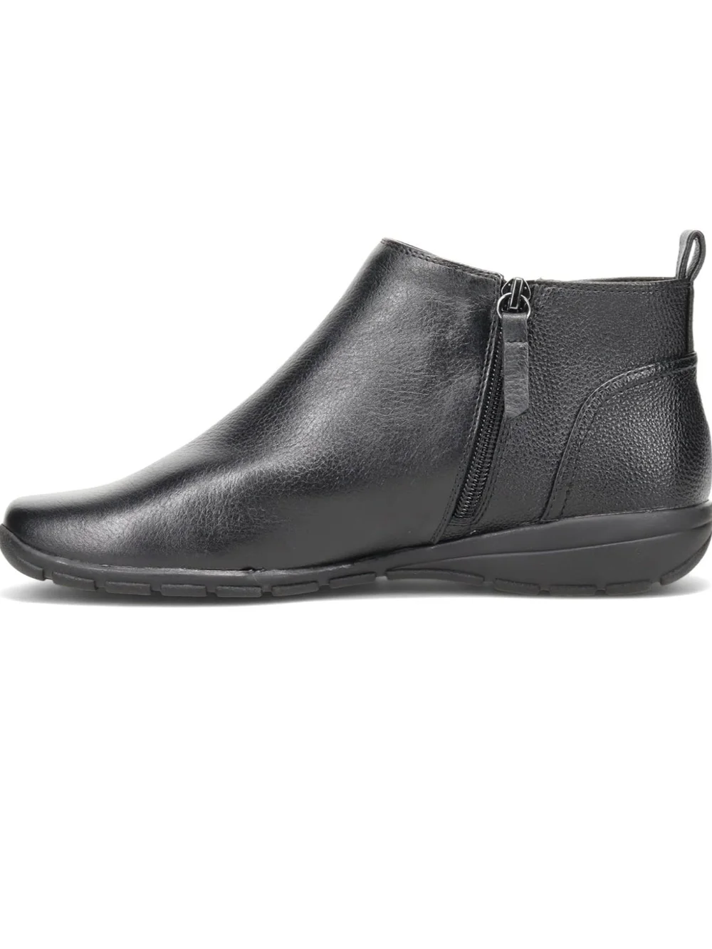 Easy Spirit Black Aerial Leather Slip-On Low Heel Ankle Bootie